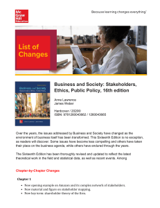 Business & Society Textbook: Stakeholders, Ethics, Public Policy