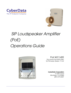 011405 931236H SIP Loudspeaker Amplifier PoE Ops Guide