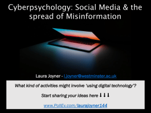 Week 10 - Cyberpsychology lecture 