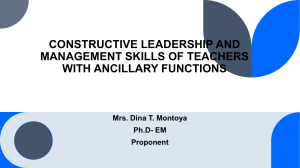 CONSTRUCTIVE LEADERSHIP AND MANAGEMENT SKILLS OF TEACHERS WITH