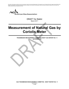 Natural Gas Measurement by Coriolis Meter Report