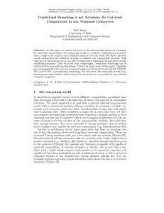 Conditional Branching in von Neumann Computers