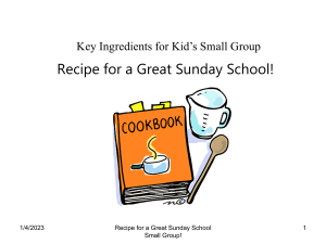 Power Point Recipe for a Great Sunday School