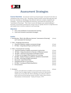 Course Outline - Assessment