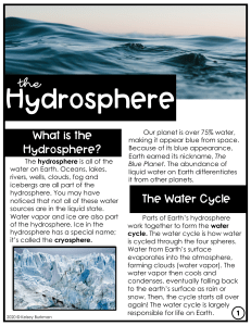 1 - The Hydrosphere