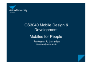 CS3040 Mobile interaction design