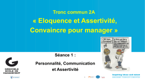 1 Eloquence et Assertivité  Séance 1 Personnalite Communication et Assertivité