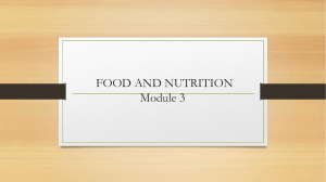 FOOD AND NUTRITION Module 3 Wk2