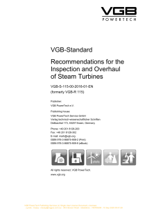 VGB STANDARD - Recommendations for the Inspection and Overhaul of Steam Turbines