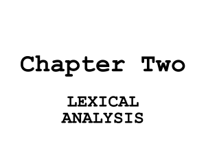 Chapter 2 - Lexical Analysis