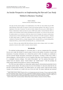 An Insider Perspective on Implementing the Harvard Case Study Method in Business Teaching