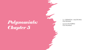 Chapter 5 Polynomials Tutoring