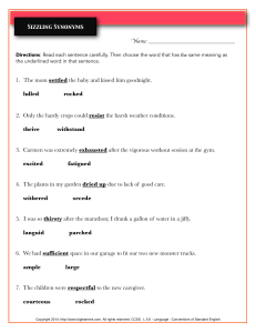 Powerful words worksheet