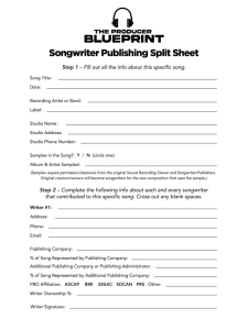 Songwriting Split Sheet