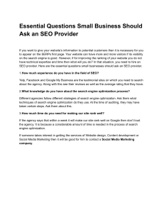 Essential Questions Small Business Should Ask an SEO Provider