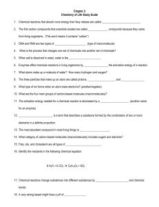 chemistry of life study guide 2015