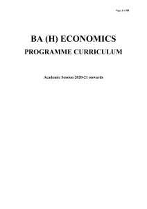 BA(H) Economics Curriculum