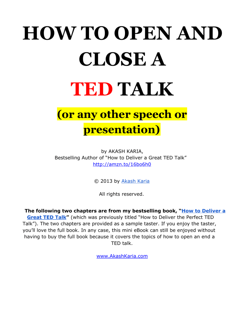 how to end a ted talk speech