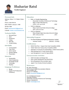 Resume of Shahariar Ratul