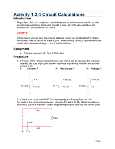 Act. 124 Math Prb. Circuit Calculations