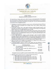 NEW TAX LAWS REPUBLIC OF SOUTH SUDAN (1)