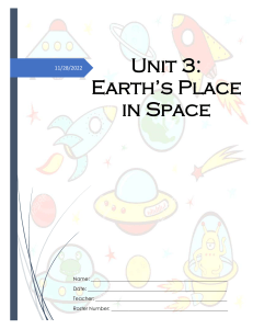 Unit 3 Earth Space Notes