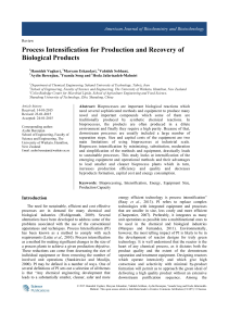 Bioprocess Intensification: Production & Recovery Review