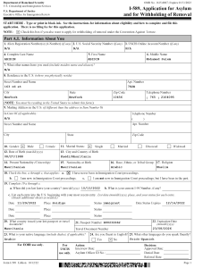 Form I-589, Application for Asylum and for Withholding of Removal