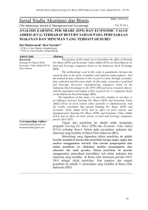EPS & EVA terhadap Return Saham: Analisis pada Perusahaan Makanan