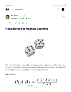 Naive Bayes implementation