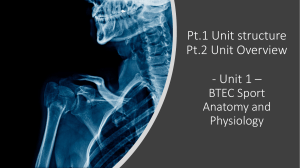 BTEC Sport L3 Unit1 A - Skeletal System - Unit structure / Coverage