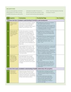 Youth Program Interview Questions Worksheet