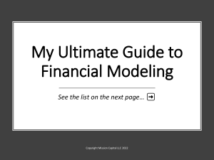 Financial Modeling Guide: Formatting, Layout, 3-Statement Models