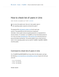 How to check list of users in Unix - nixCraft
