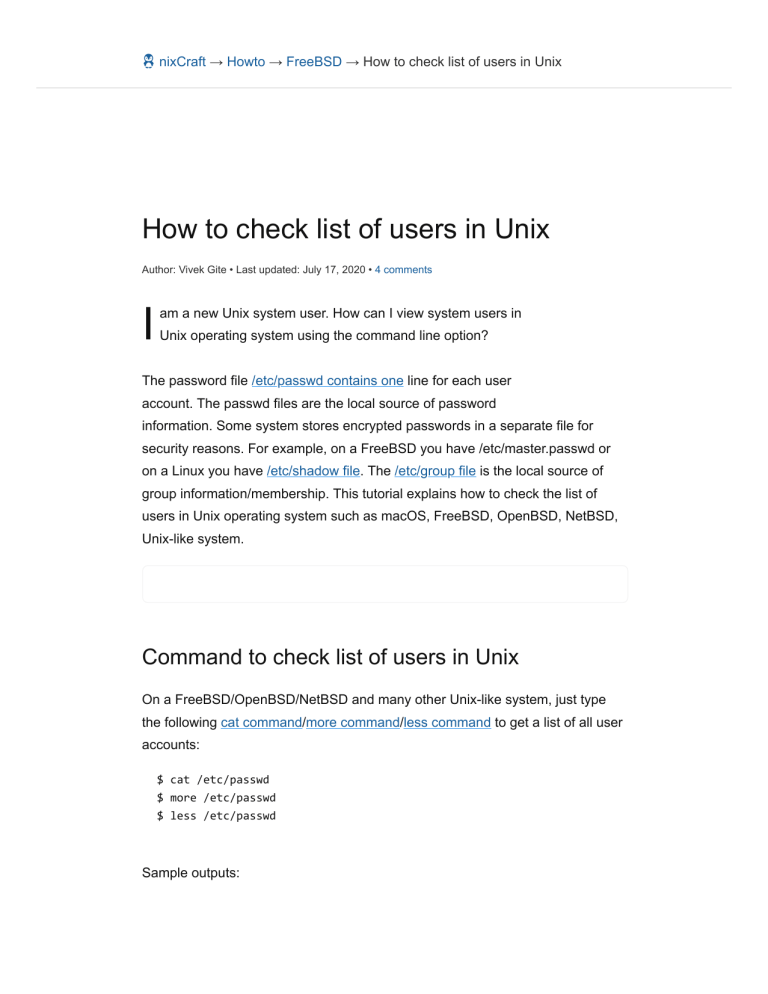 How To Check List Of Users In Unix NixCraft