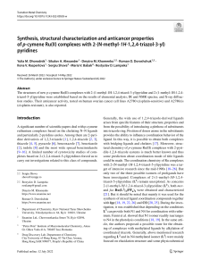 2022 Trans.Met.Chem., Ohorodnik...Synthesis, structural charakterisation...