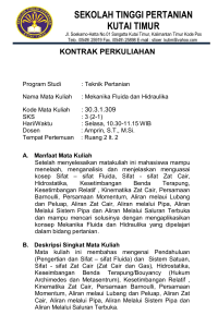 1. KONTRAK PERKULIAHAAN MEKANIKA FLUIDA DAN HIDRAULIKA