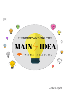 Finding Main Idea Worksheet: Reading Comprehension