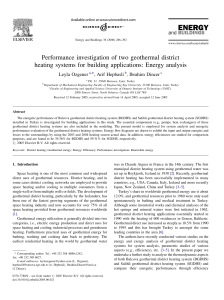 Geothermal District Heating System Performance Analysis