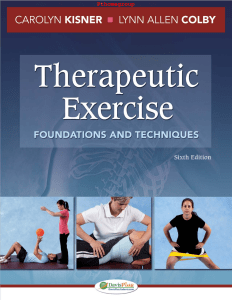 Therapeutic Exercise - Foundations and Techniques 6th Edition