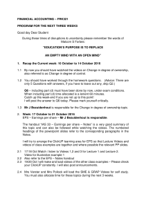 Preparation for final weeks - 3rd Year Accounting Exam