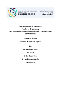 technical writing - how to prepare a report - omar almokhtar university 