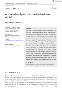 Gordon Are superintelligent robots entitled to human rights