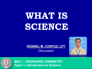 TOPIC 1-INTRO TO SCIENCE 