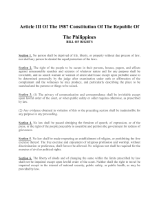 Article III Of The 1987 Constitution Of