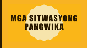 MGA SITWASYONG PANGWIKA