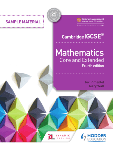 Cambridge IGCSE Mathematics Textbook Core & Extended