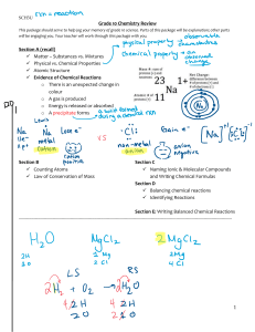 Chemistry Grade 10 Review