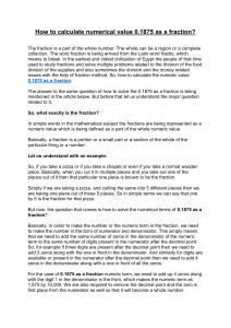 How to calculate numerical value 0.1875 as a fraction?