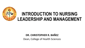 Introduction to Nursing Leadership